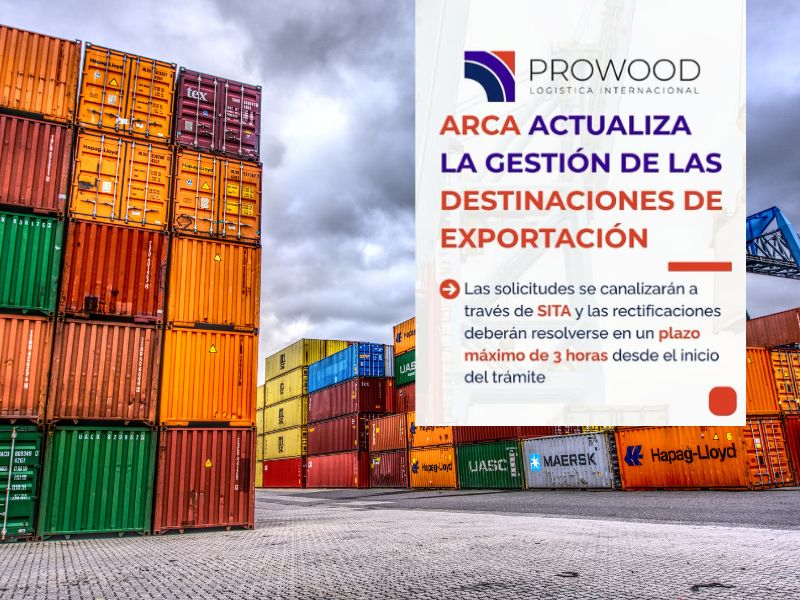 ARCA ACTUALIZA LA GESTIÓN DE LAS DESTINACIONES DE EXPORTACIÓN